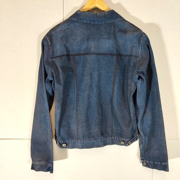 Jean Colonna Blue Jacket Denim Size Medium Full Zip - Picture 2 of 11